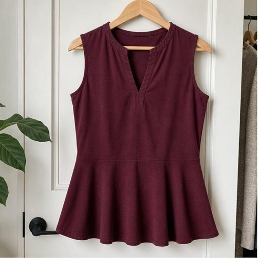 Burgundy Lace Trim Top